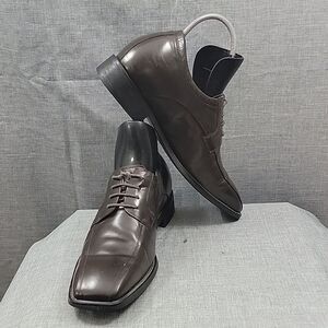 Toto men's brown leather Height increasing Elevated Oxford dress shoe SZ 270